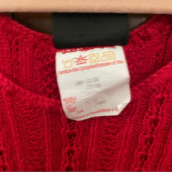 VTG cherry red cotton knit tank - Picture 4 of 6